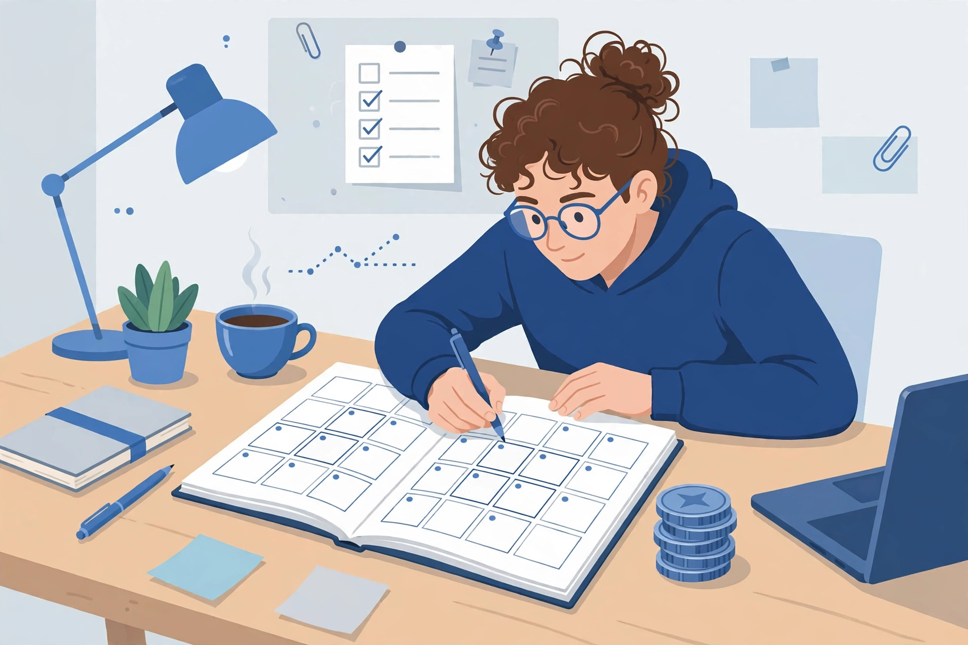 A freelancer planning their monthly bid budget on Freelancer.com beside bid tokens